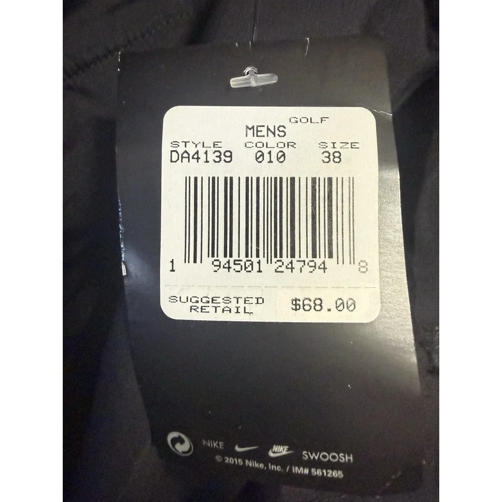 Nike Golf Dri-Fit Tour Performance Chino Shorts Black Size 38